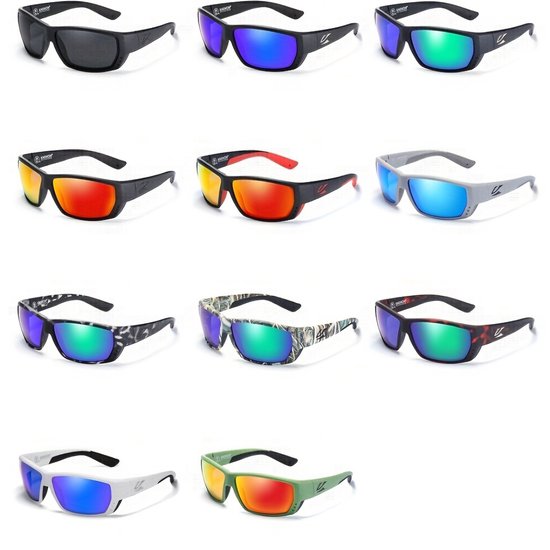 Bovista Polarizerende Zonnebril Voor Heren - Zonnenbrillen - Zonnenbril - Sun Glasses - Sunglasses - Techno Bril - Rave & Festival - Premium Quality - Rode Glazen & Groen van Bovista — afbeelding 4