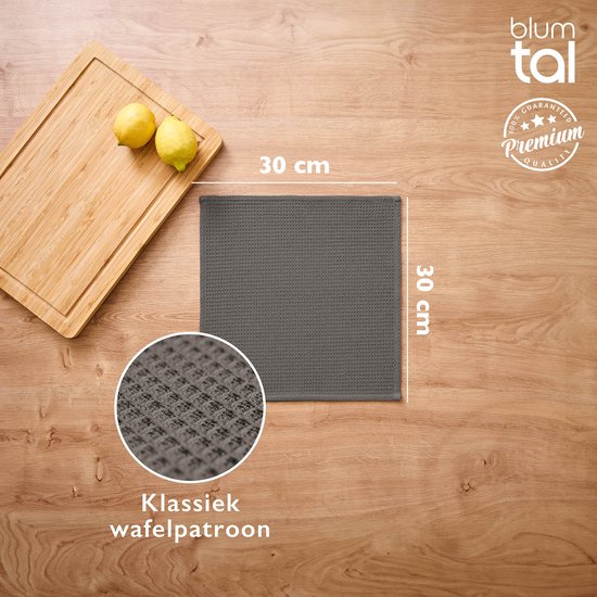 Moosfor Microvezeldoeken, set van 8, absorberende pluisvrije keukendoeken, vaatdoeken voor keuken, dikke Barista-doek, theedoeken, doeken, doeken, doeken, 30 x 30 cm, zwart