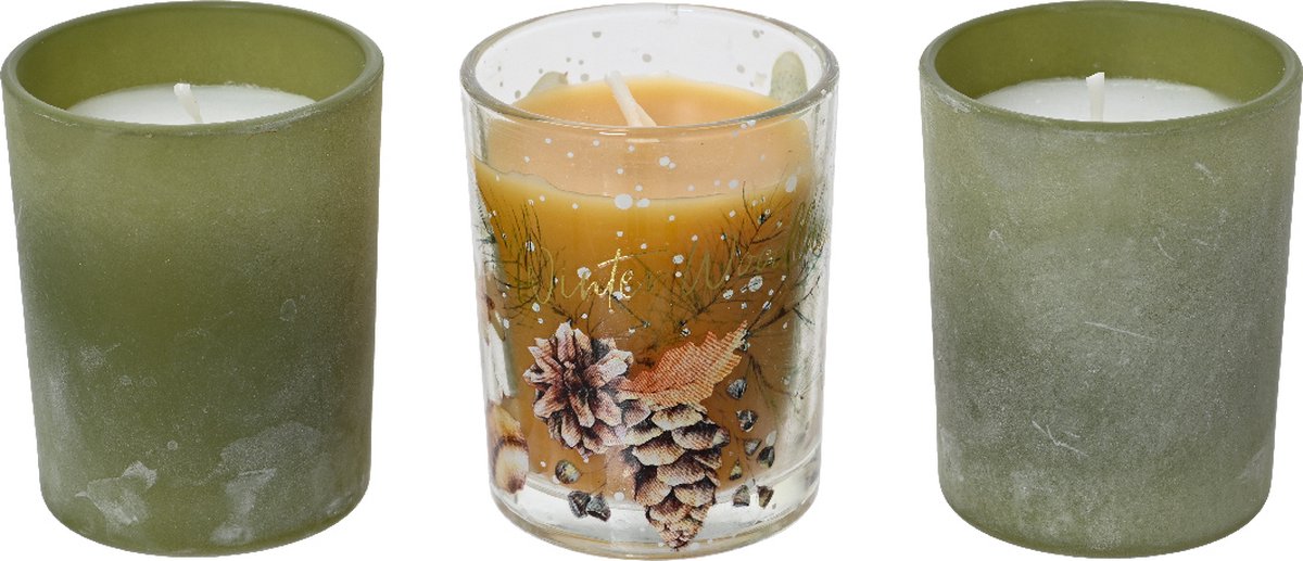 Decoris - Giftbox set van 3 geurkaarsjes - Herfst Forest - D5cm — cadeau in Wonen & Interieur - foto 2