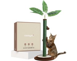 Casayali® Plant Krabpaal voor Katten - 89 cm Hoog - Groen, Bruin en Crème Image