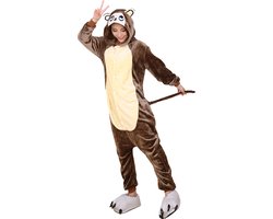 Aap Onesie Apen Pak Kostuum Outfit Huispak Jumpsuit Verkleedpak - Verkleedkleding - Halloween & Carnaval - SnugSquad - Kinderen & Volwassenen - Unisex - Maat L voor Lichaamslengte (165 - 172 cm)