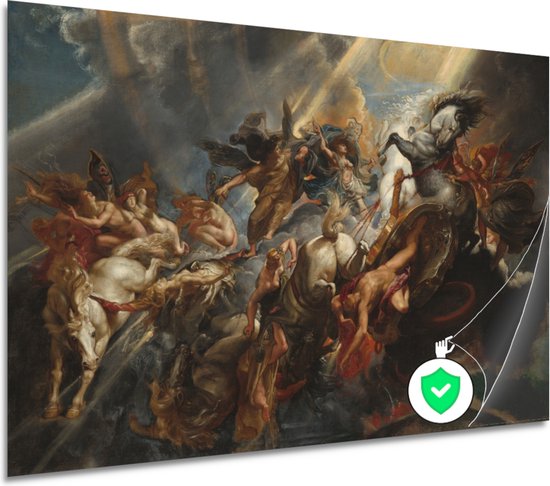 De Val van Phaeton - Peter Paul Rubens poster - Gevecht poster - Poster Mythologie - Wanddecoratie industrieel - Posters woonkamer - Woondecoratie poster 150x100 cm