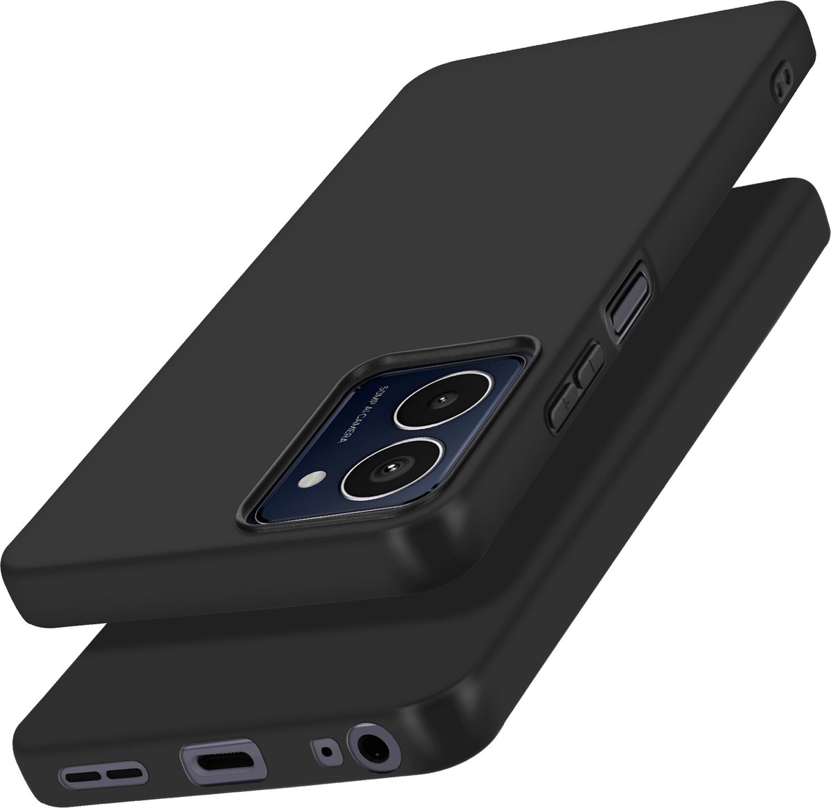 Avizar Hoesje voor HMD Pulse Pro Silicone afwerking Mate zachte aanraking, Zwart