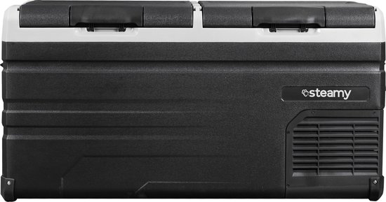 Steamy-E Dual Zone Elektrische Compressor Koelbox - Dual Zone - 90 liter - 12V en 230V - voor auto en camping - Zwart van Steamy — afbeelding 2
