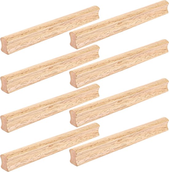GANILITY 6 stuks houten meubelgrepen, kastgrepen, met schroeven, gatafstand 128 mm, houten handgrepen voor kasten, badkamers, kantoren en keukens