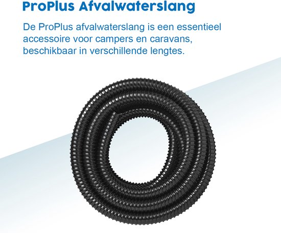 ProPlus Afvalwaterslang - 10 m - Afwatering - Temperatuurbestendig - Flexibel en Uittrekbaar - ø 25 mm - Voor het Geleiden van Afvalwater vanuit caravans/campers, vijvers en zwembaden - Afvoerkanaal - Zwart van ProPlus — afbeelding 2