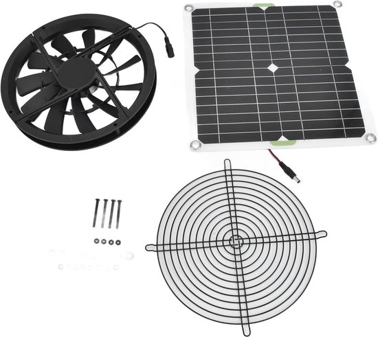 Ventilatore Solare 25,4 Cm Per Serra, Pollaio, Capannone - 100W, 3000 Rpm, Impermeabile, Griglia Di Protezione