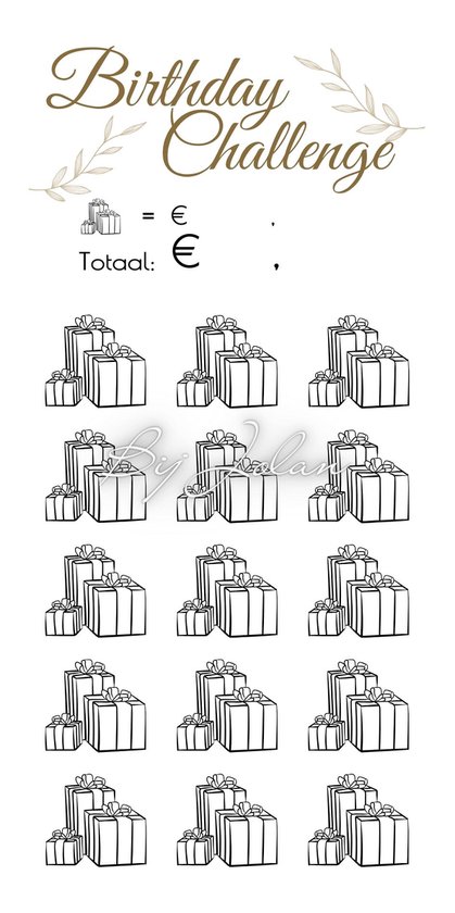 002 Cash Stuffing Challenge Kaarten - 10 stuks - Gelamineerd - BijJolan - Budgetplanner - Spaar Challenge kaarten