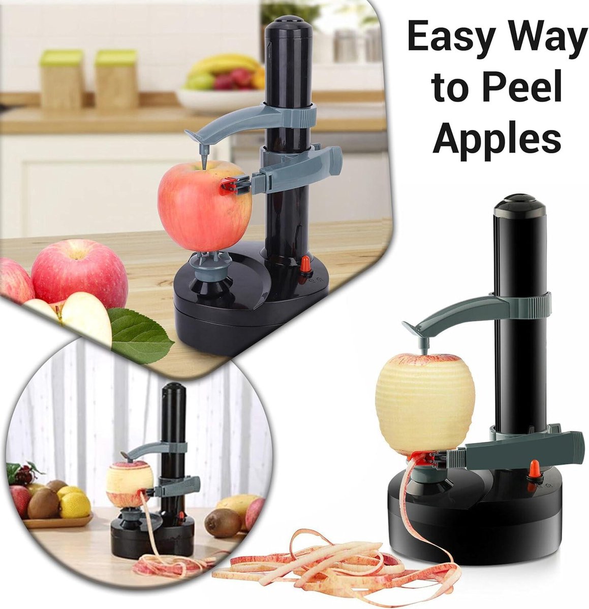 Malayas Elektrische aardappelschiller, 2 extra mesjes, automatische