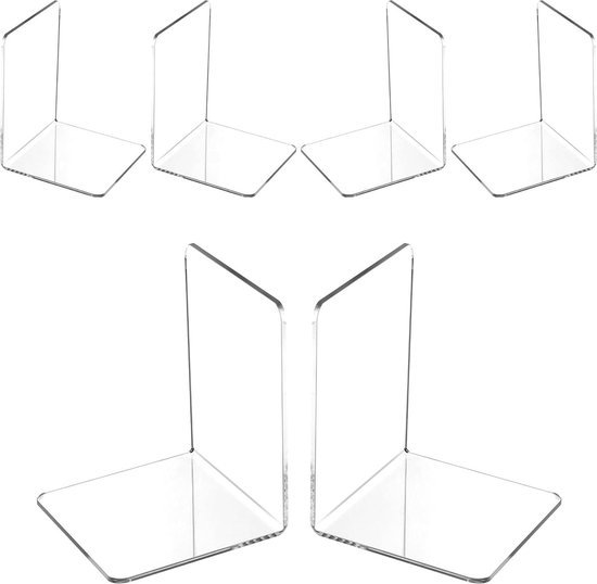 Maul acryl boekensteunen transparant 16 x 15 x 21 cm (2 stuks