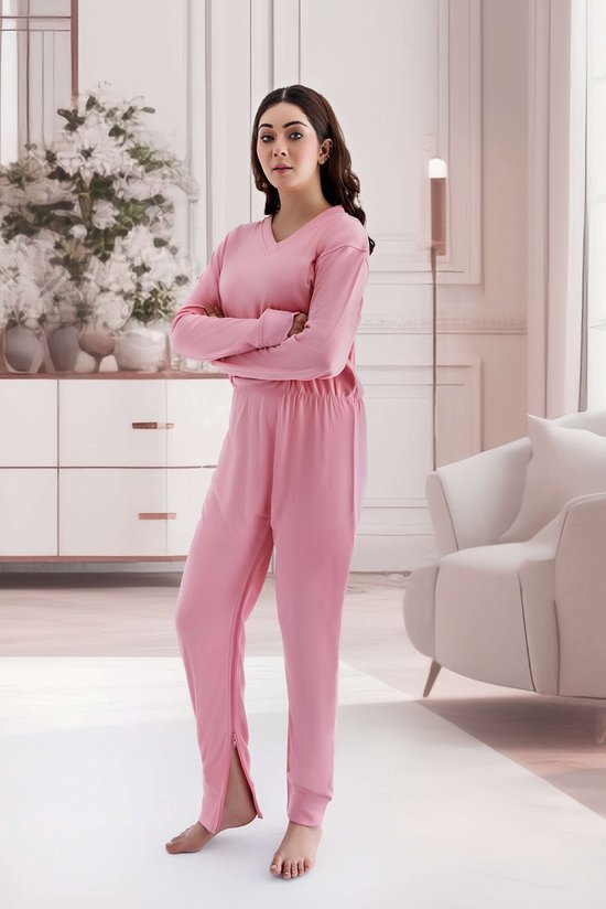 Foto: Hansop pyjama rugrits beenrits nachthemd lange mouwen plukpak maat xxxl 3xl 