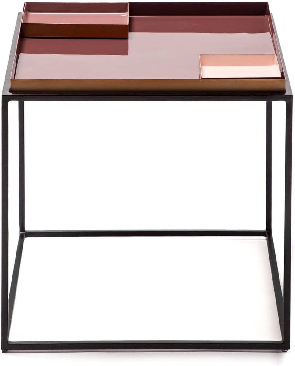 Goodivery ® Moderne Vierkante Bijzettafel met Opbergruimte in Stijlvolle Kleuren voor Woonkamer en Slaapkamer