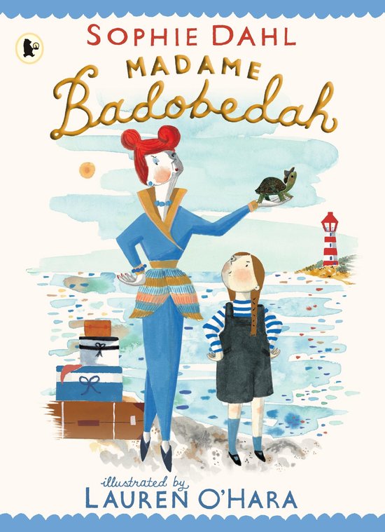 Boekomslag van 'Madame Badobedah' met illustratie van twee vrouwen, één met een schildpad en een vuurtoren.
