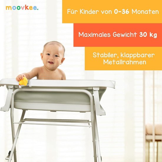 Inklapbaar Babybad met Frame en Thermometer - Veilige Badervaring voor Pasgeborenen van Merkloos — afbeelding 3