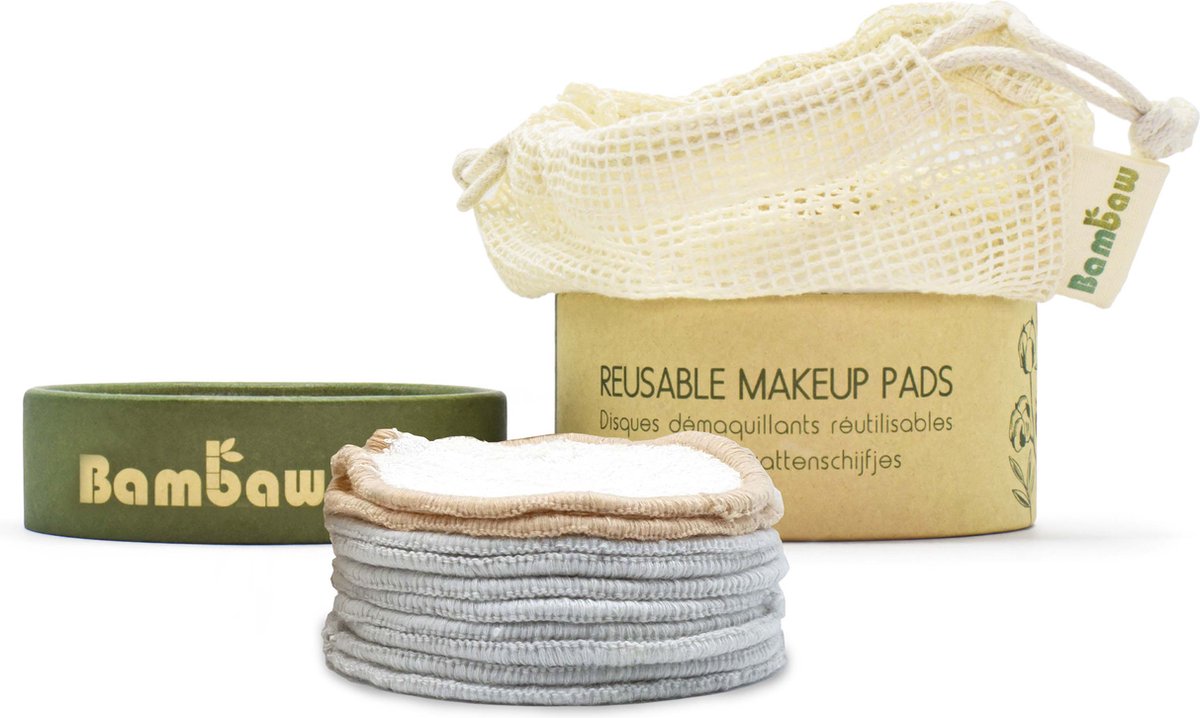 Goedkoopste Wasbare Wattenschijfjes | 10 Bamboe Wattenschijfjes met Waszakje | Milieuvriendelijk | Alle Huidtypes | Herbruikbare Wattenschijfjes Bamboe | Zero-Waste Wattenschijfjes | Eco Wattenschijfjes | Bambaw