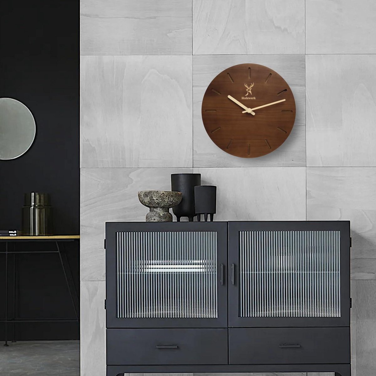 Moderne Houten Wandklok - Stijlvolle Stille Klok voor Keuken & Woonkamer Moderne Houten Wandklok - Stijlvolle Stille Klok voor Keuken & Woonkamer