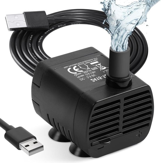Waterpomp dompelpomp mini 200l/h 3w vijverpomp - vijver fontein aquarium - krachtige watercirculatie fonteinpomp
