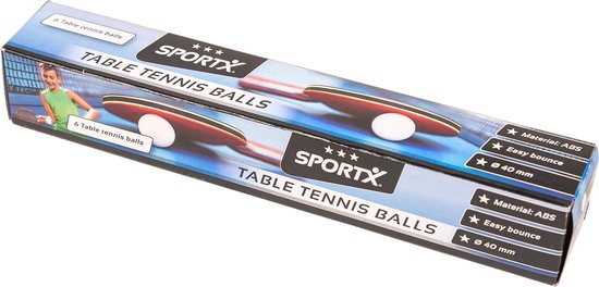 Foto: Sportx tafeltennisballen 4 cm 6 stuks wit