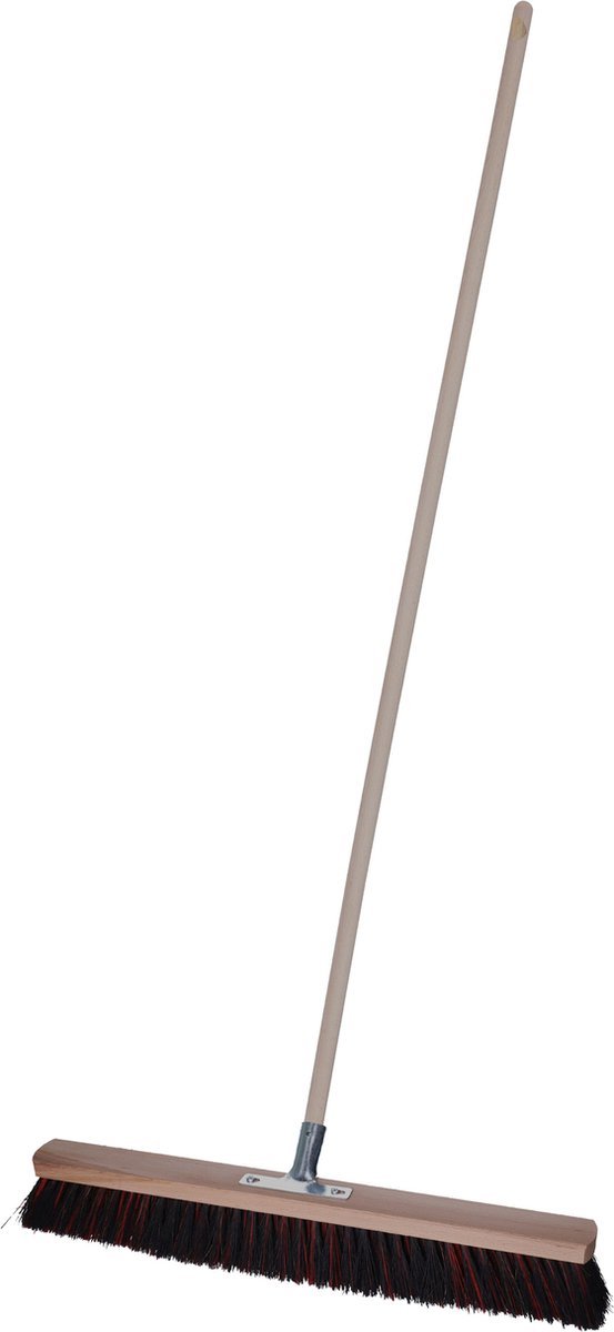 Goedkoopste Brumag Straatbezem Tilemaster voor buiten terras tegels en klinkers - Harde bezemkop 60 cm breed - Houten steel van 139 cm