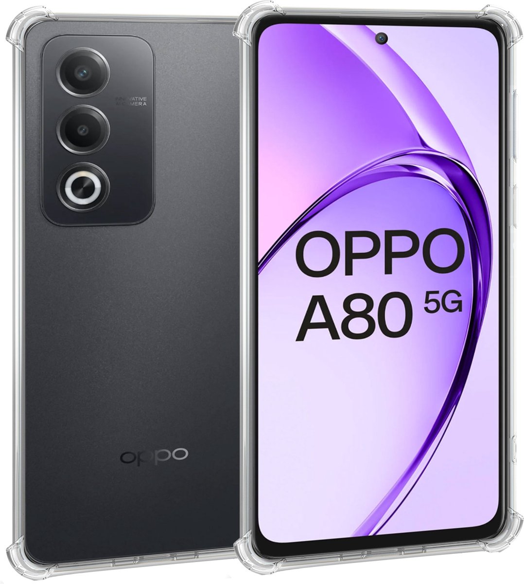 Geschikt voor OPPO A80 - Hoesje - Shock Proof Case – Cover Transparant