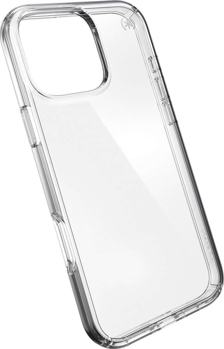 Speck hoesje geschikt voor Apple iPhone 16 Pro Max - Slank - Kristalhelder - Valbescherming gecertificeerd tot 4 meter - Microban Antibacterieel - Presidio Perfect Clear lijn - Transparant
