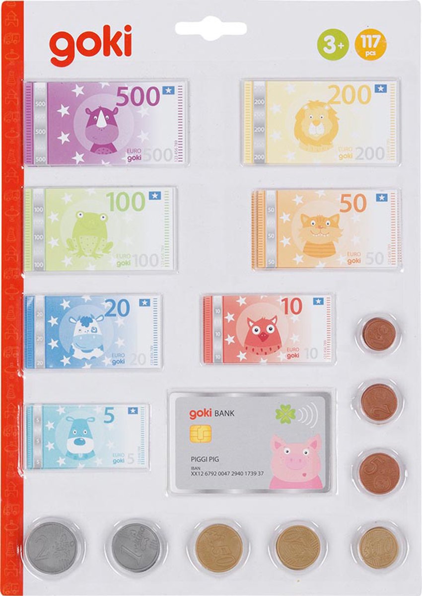 GOKI Speelgeld - Dieren - Cash En Kredietkaart - 3 Jaar — afbeelding 2