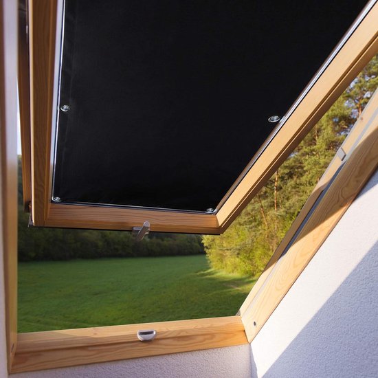 Foto: Verduisterend rolgordijn 48 x 93 cm zonder boren zuignap bevestiging velux dakraam f06 206 polyester inkijkbescherming rolgordijn