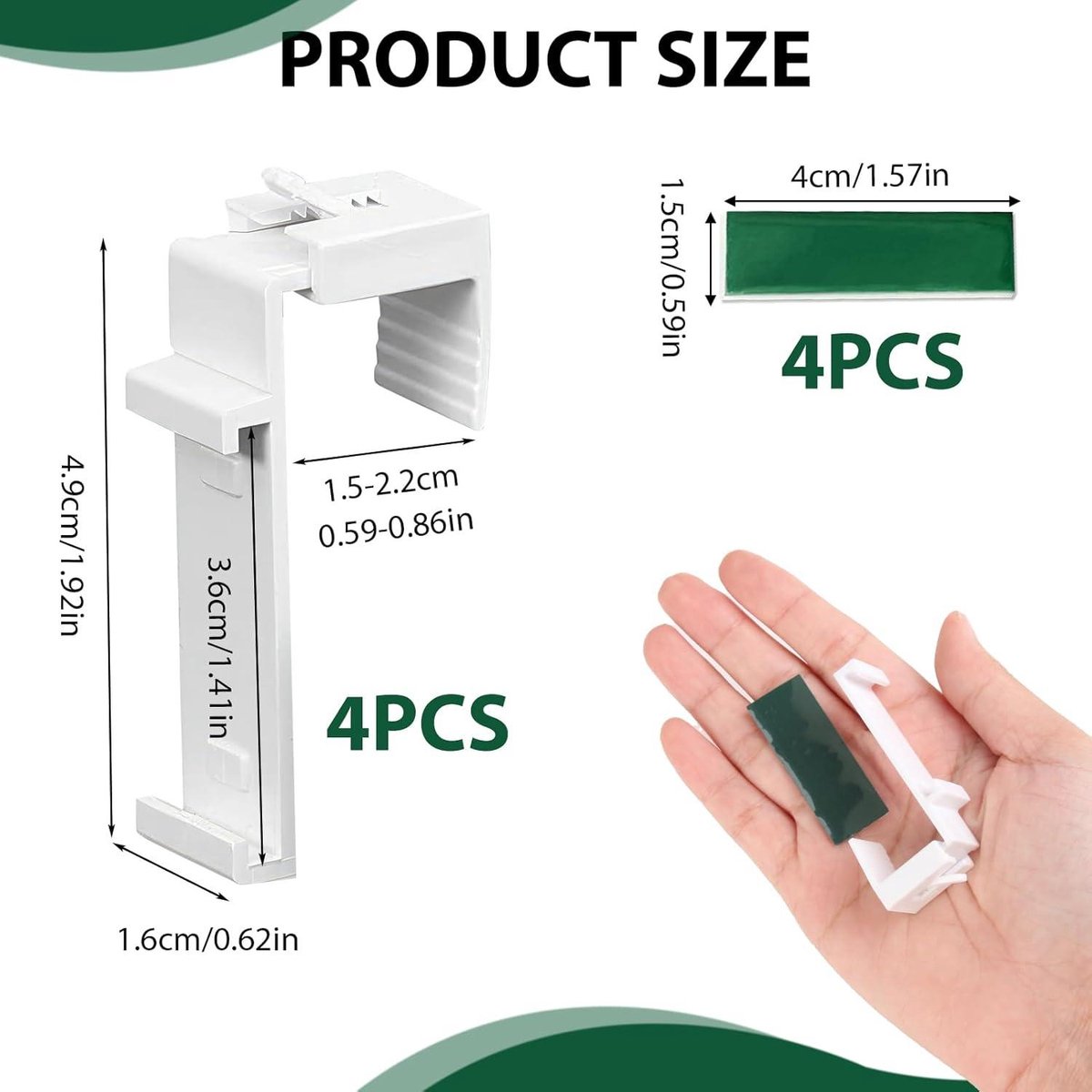 Lot De 10 Supports Sans Perçage Pour Store Klemmfix - Fixation Sur Fenêtre PVC, Porte De Balcon, Réglable 1.5-2.2 Cm