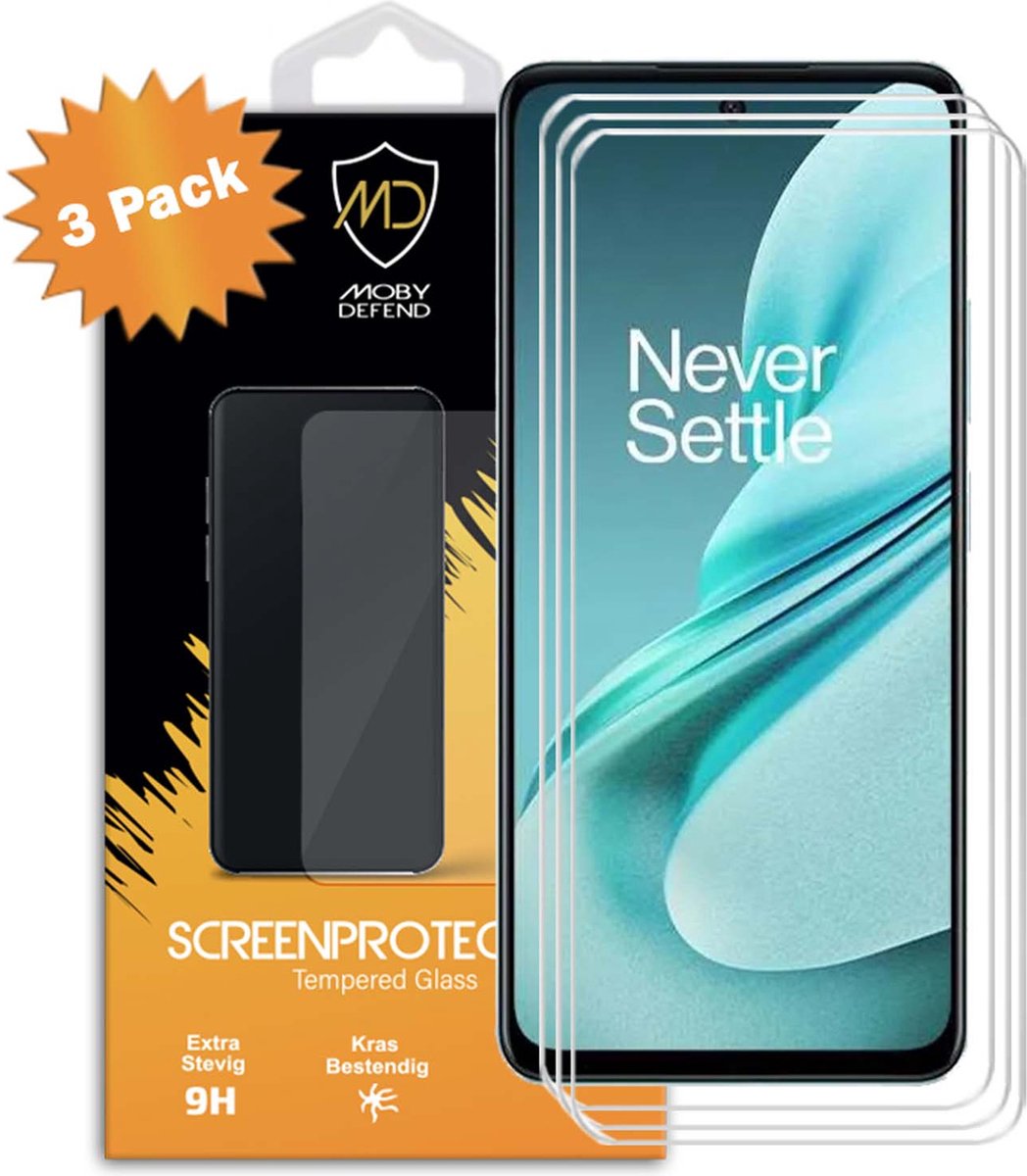 3-Pack MobyDefend Screenprotectors - Geschikt voor OnePlus Nord N30 SE - Case-Friendly Screensaver - Gehard Glas