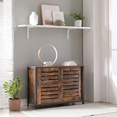 Mazazu - Buffet - Armoire avec portes - Industriel - Marron/noir - Bois - Acier - 100x35x70