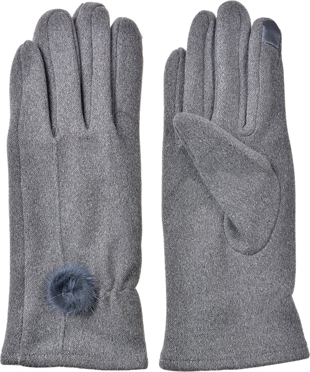 Clayre & Eef Handschoenen Winter 9x23 cm Grijs Polyester