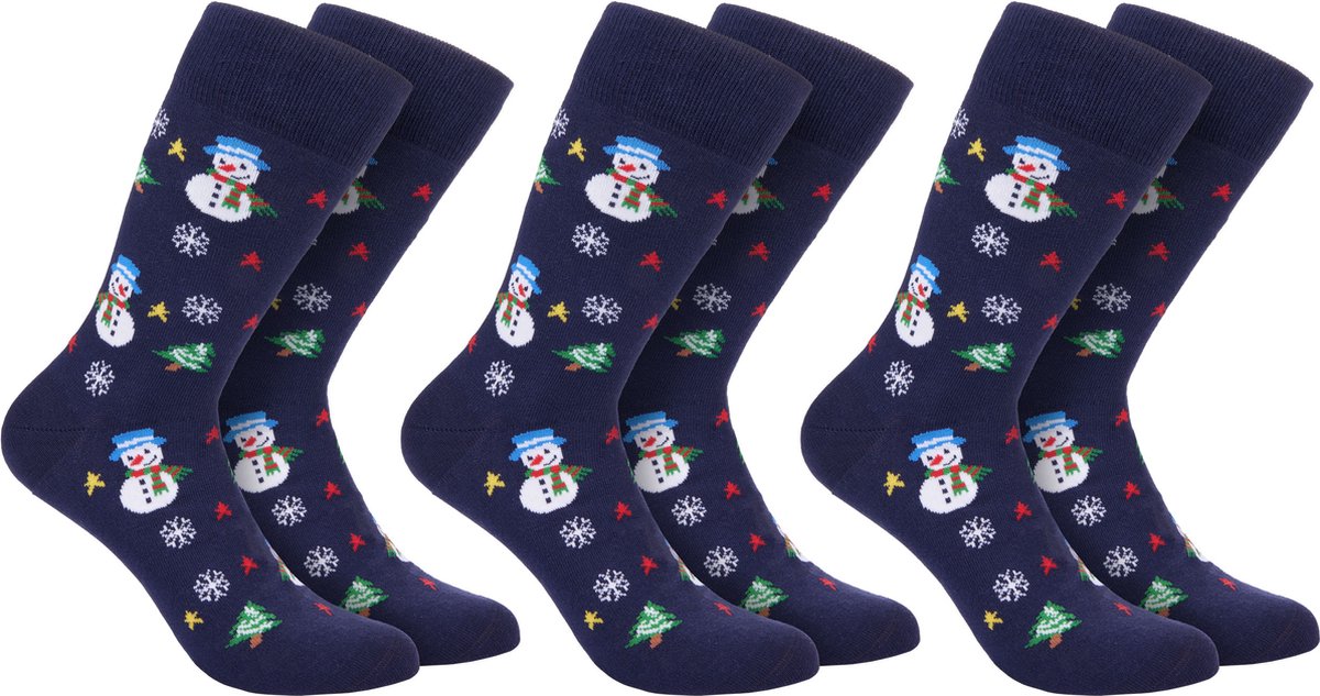 BRUBAKER 3 Paar Kerstsokken voor Mannen en Vrouwen - Kerstmotieven - Unisex Kleurrijke Knuffelsokken voor het Kerstseizoen - Grappige Katoenen Sokken - Cadeau Kerstmis - Maat 35-40
