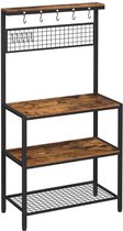 MIRA Home - Étagère de cuisine - Armoire de cuisine - Vintage - Bois - 84x40x170cm