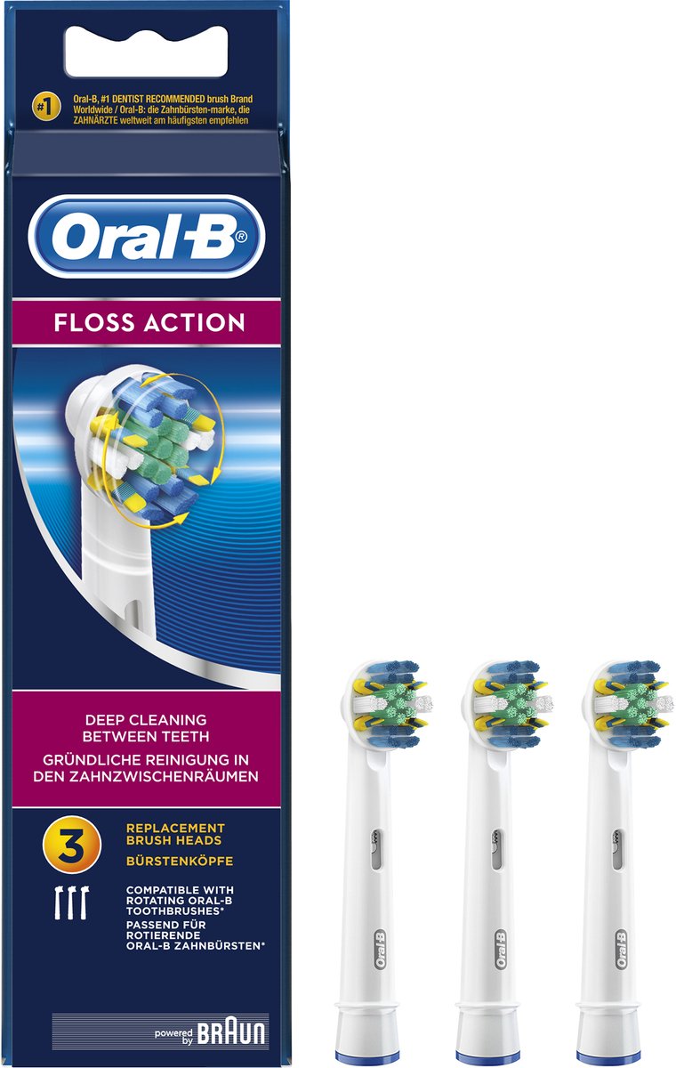 Oral-B Floss Action Opzetborstels EB25 - 3 stuks - voor de elektrische tandenborstel