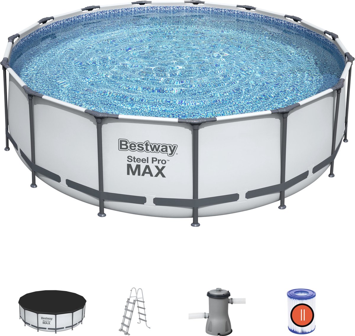 Bestway Steel Pro MAX kit piscine avec pompe de filtration - Ø 457 x 122 cm