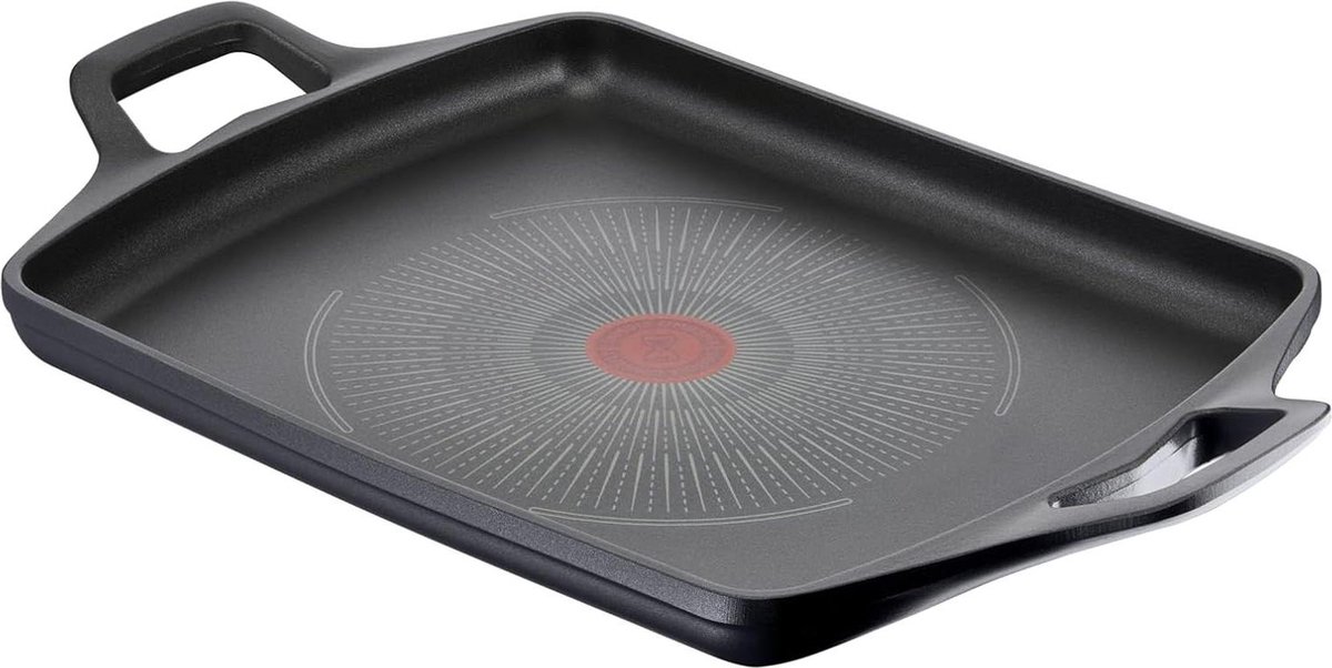 26 x 32 cm gegoten aluminium antiaanbakplaat inductiekookplaat gas en oven met Thermo-Signal kookindicator en Titanium coating om warmte te houden
