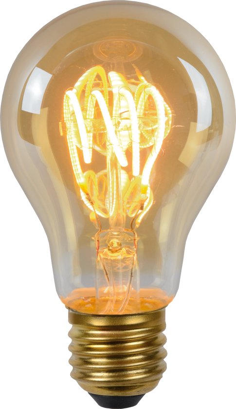 Lucide A60 - Filament lamp - Ø 6 cm - LED Dimbaar - E27 - 1x4,9W 2200K - Amber