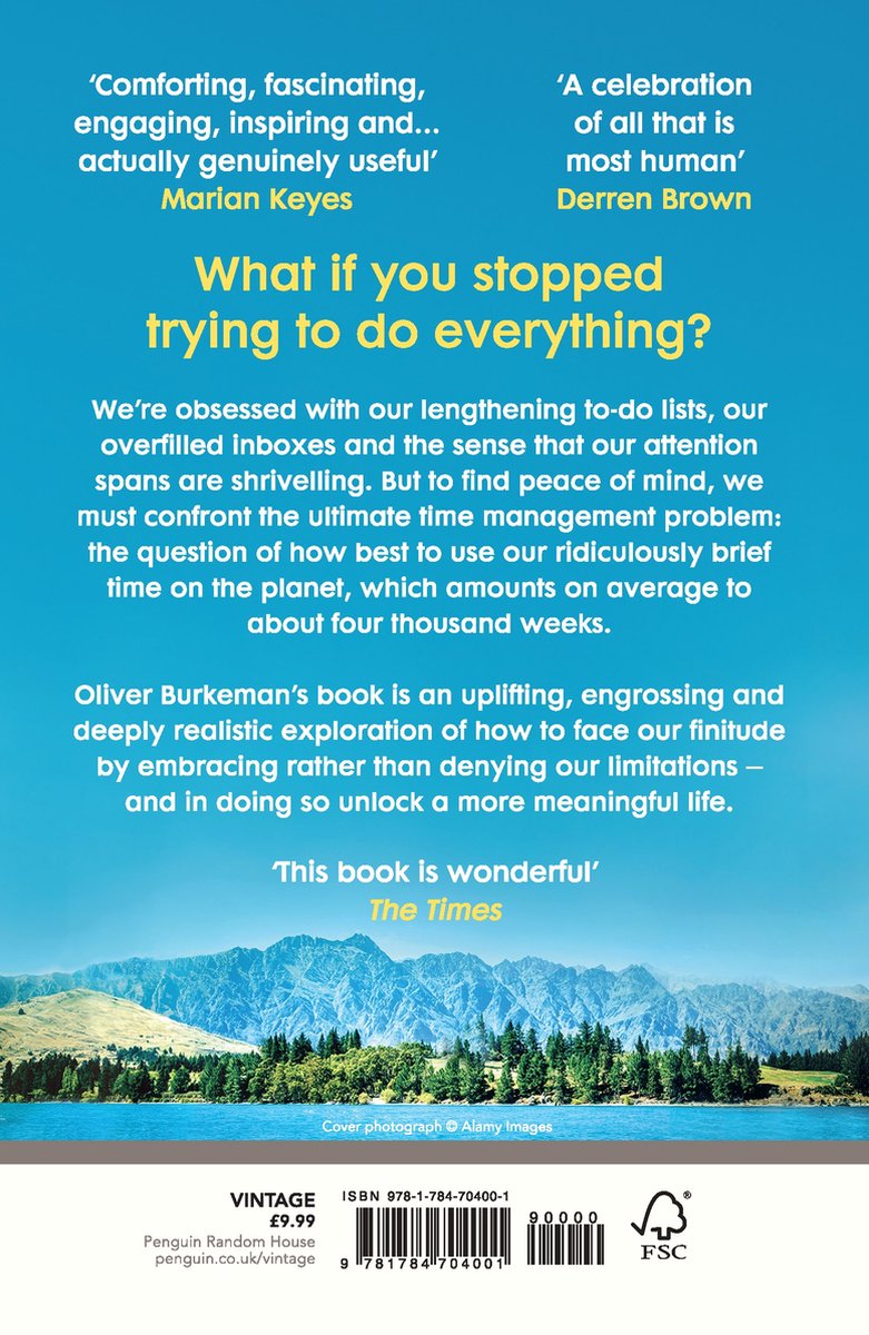 Four Thousand Weeks - back cover
