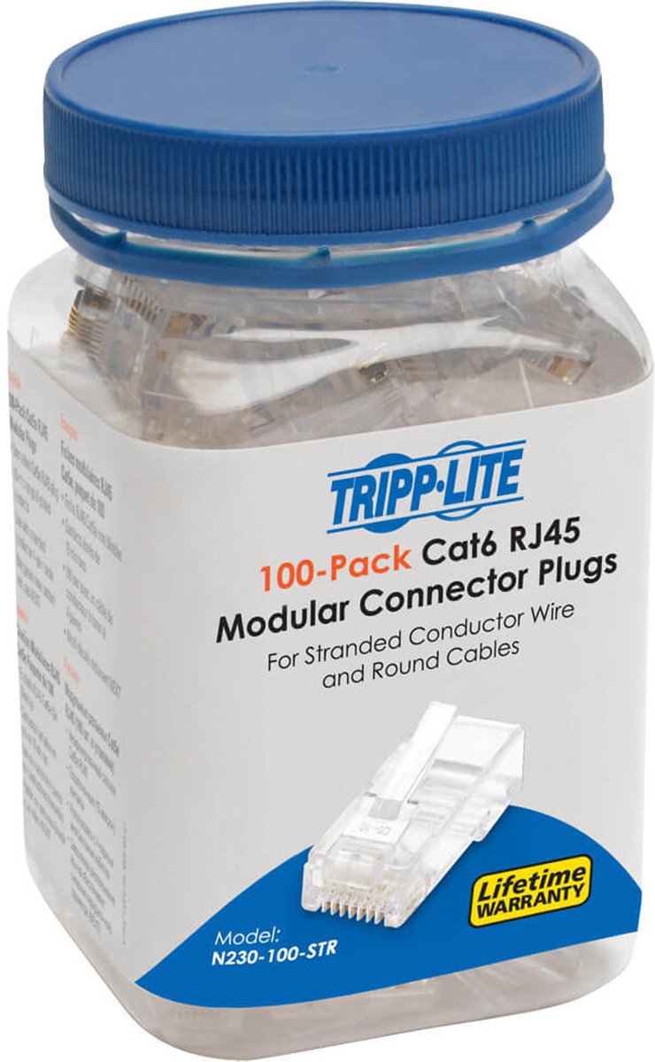 Tripp Lite N230-100-STR kabel-connector RJ-45 Transparant