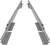 Set de guides de tiroir 70 cm + montage au sol incliné + supports de tiroir 28" entièrement extensibles et capacité de charge de 250 kg - 2 pcs. guides de tiroir de camping-car à roulement à billes robustes 700 mm 28 pouces
