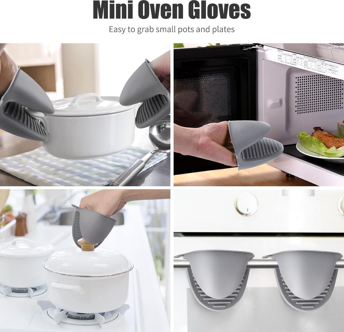 Gant Four Silicone DPZO Gants De Four Lot De 4 Maniques, Gants De Cuisine Gants Et Oven Gloves