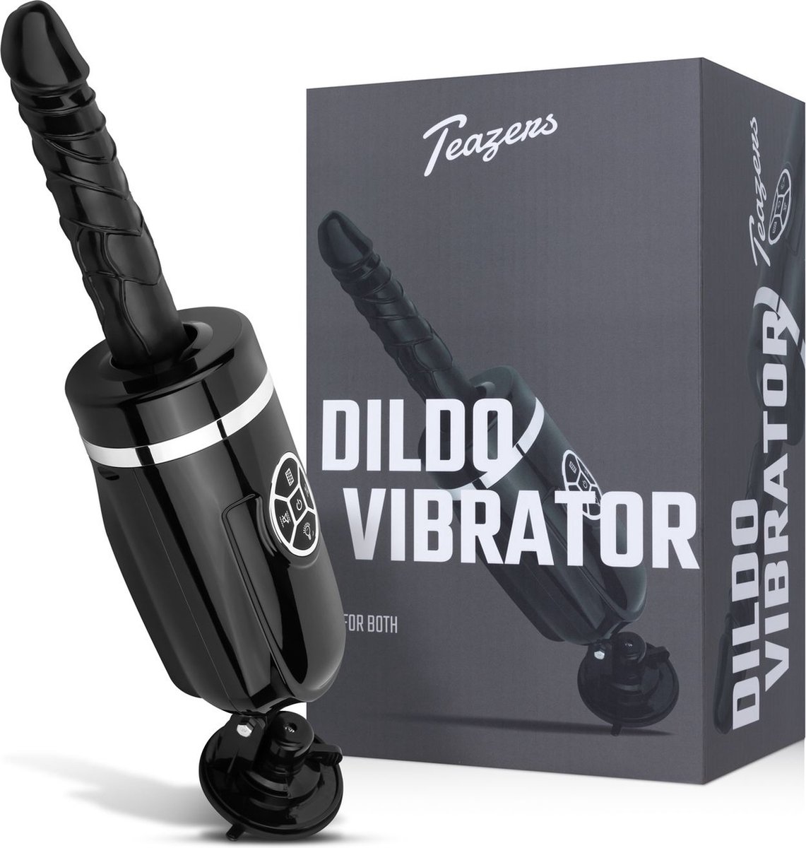 Goedkoopste Teazers - Stotende en Vibrerende Dildo - Vibrators voor Vrouwen - Sex Toys voor Vrouwen - Dildo’s - Dildo met Zuignap - Zwart