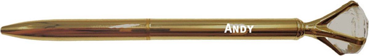 Pen Met Gravering - Diamant - Andy - Goud