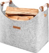 Bol.com Vuurkorf XL Brandhouten mand - Vilten mand met extra dikke vilten en versterkte handgreep - Opvouwbare houten mand - Vil... aanbieding