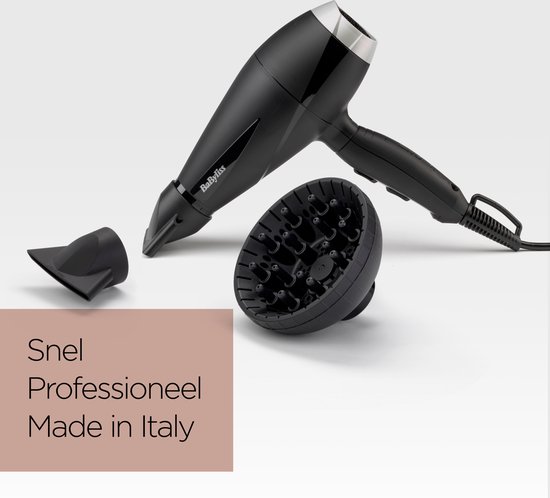 BaByliss Style Pro 2100 Föhn 6710DE - Ionische pluiscontrole - Diffuser - 2 blaasmonden - Föhn met diffuser - Haardroger - Voor krullen - Haarföhn
