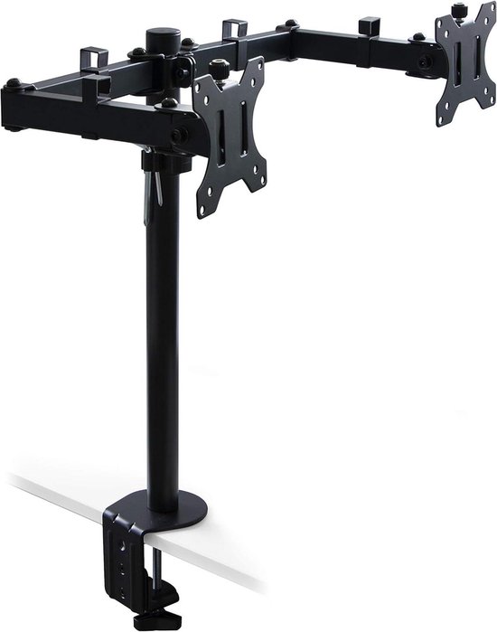Maclean MC-933 Monitorstandaard 13 - 32 Inch Schermverhoger Laptopstandaard Bureaubevestiging Schermstandaard Tot 20 Kg 50 X 26 X 122 Cm