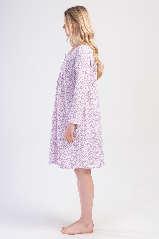 Vienetta - Chemise de Nuit Femme, Manches Longues, Rose - XXL