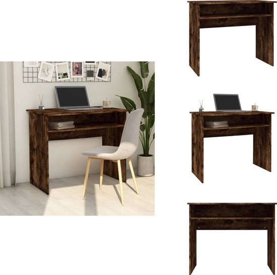 Bureau 140x50x77 cm bewerkt hout grijs sonoma eikenkleurig kopen