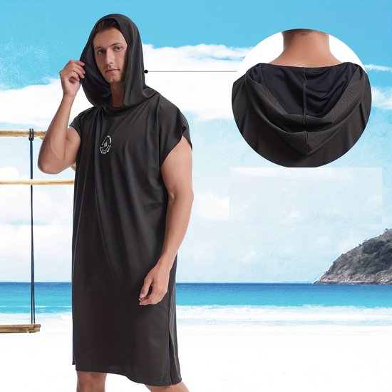 Bovista Surf Poncho pour Adultes - Serviette à langer douce - Femme et homme - Zwart