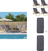 vidaXL Serviettes de plage - Anthracite - 60 x 135 cm - Tissu doux - Antidérapantes - Légères - Lot de 4 - Serviette de plage